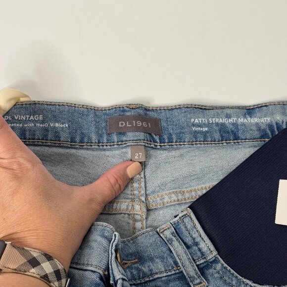 DL1961 NEW Patti Straight Maternity Jeans Size 27 DL Vintage Light Wash Ankle - Picture 10 of 12